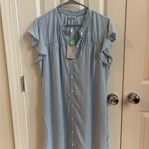 Rails Sky Blue Ruffle Sleeve Dress
